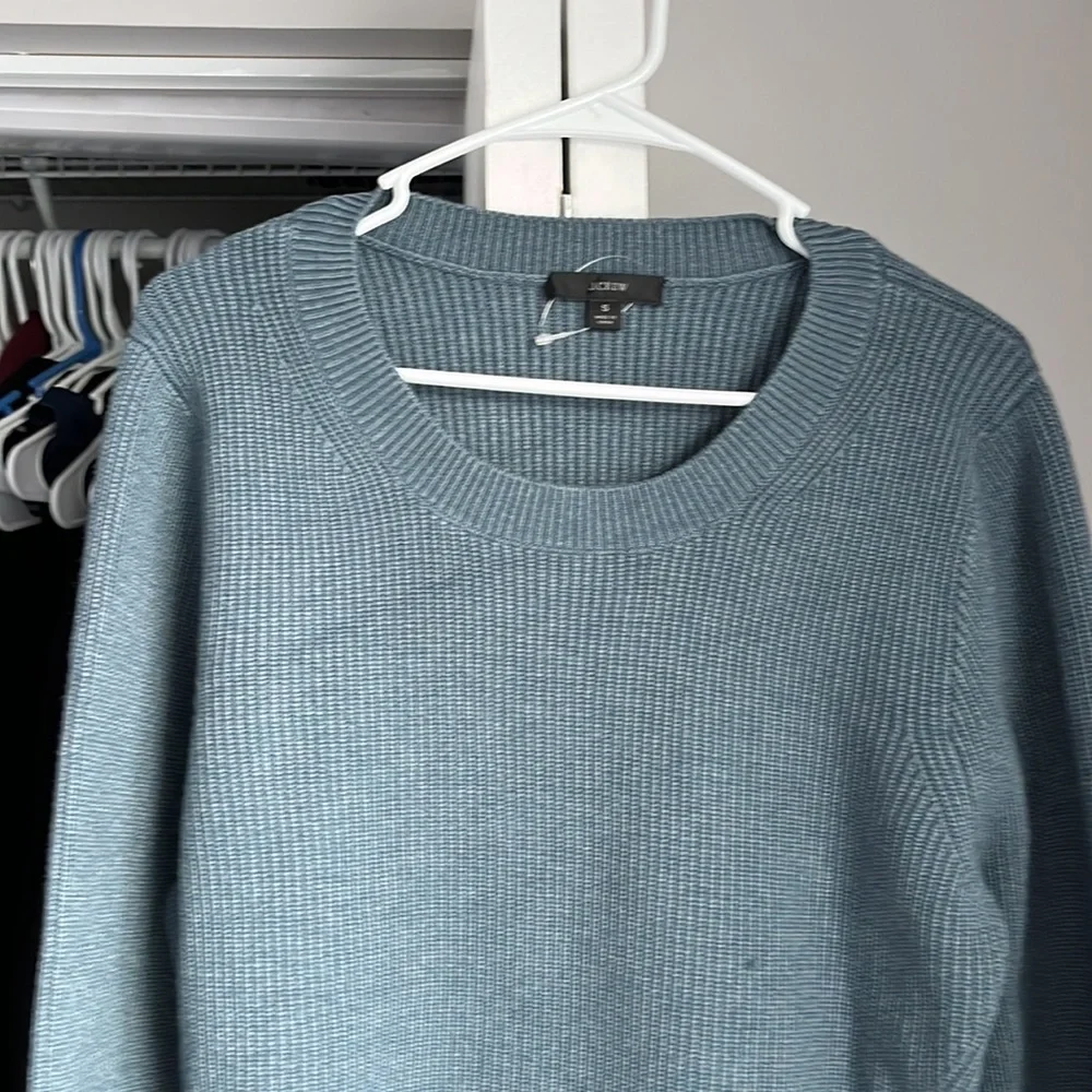 J. Crew Knit Dusty Blue Sweater, NWOT w/ flaws